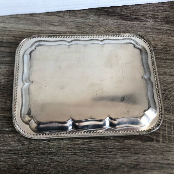Vtg Germany Floral Etched Silver Tray - Picture 7 of 9